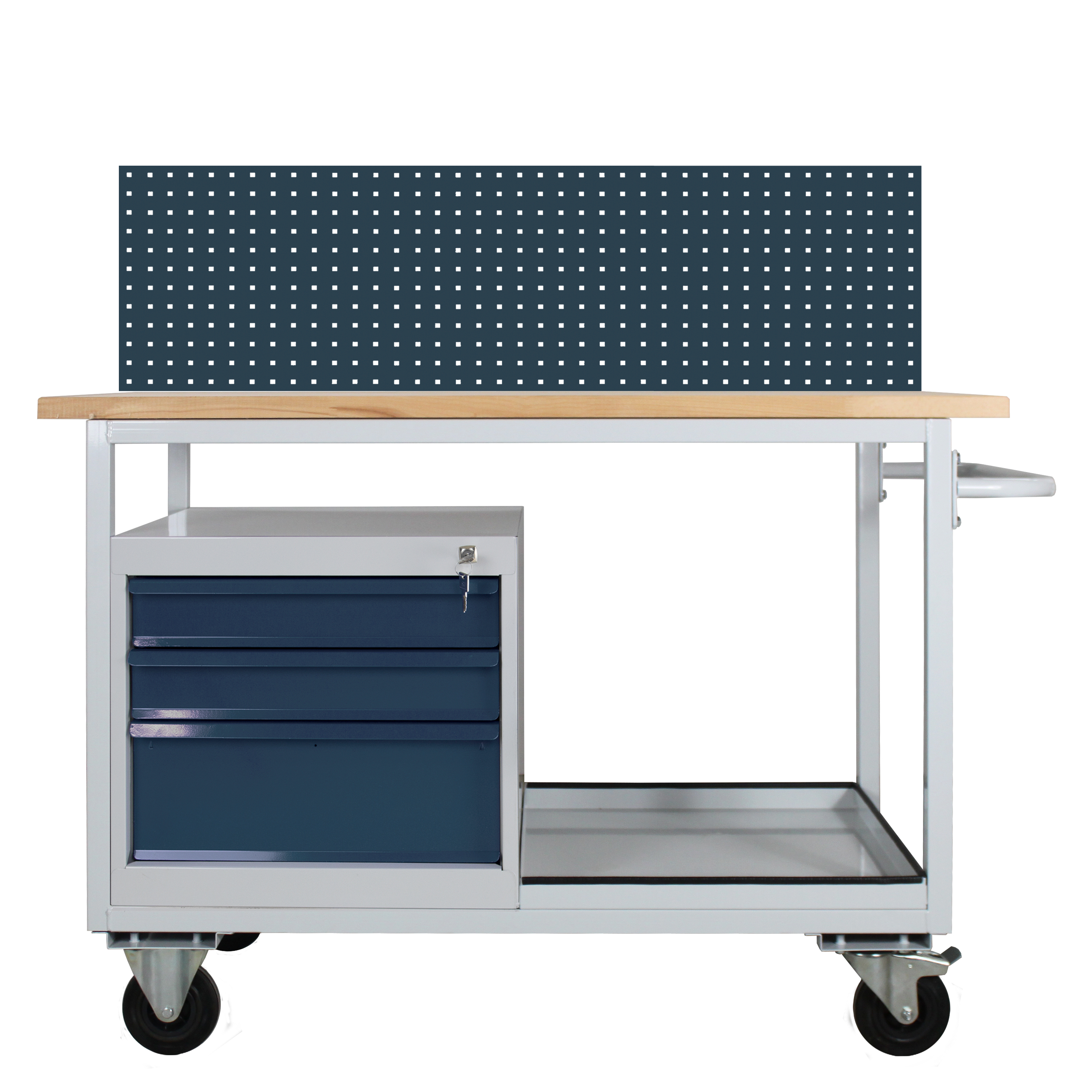 Tischwagen Werkbank mit Lochwand 130cm